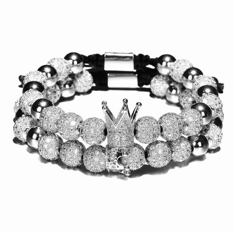 ROYAL MENS MACRAME CROWN BRACELET